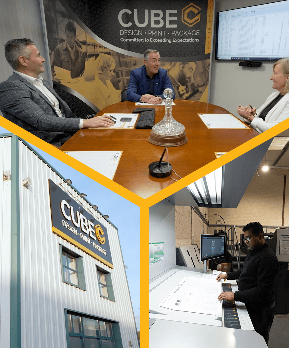 Cube Printing team in boardroom strategy session